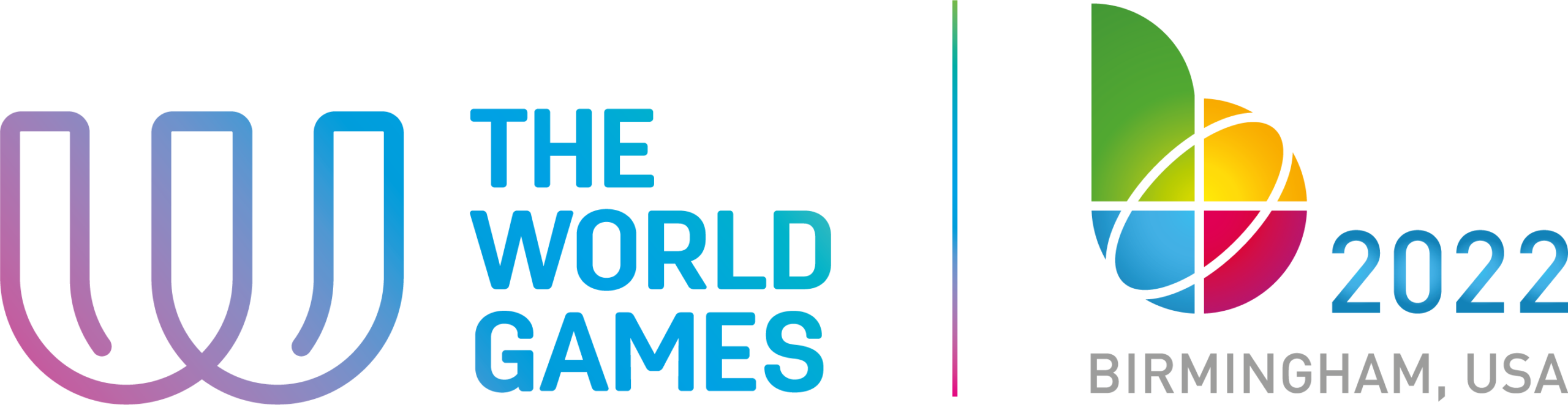 Photo of combined The World Games logo with the 2022 Birmingham, USA logo