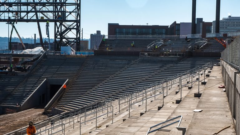 Photo of construction in Protective Stadium