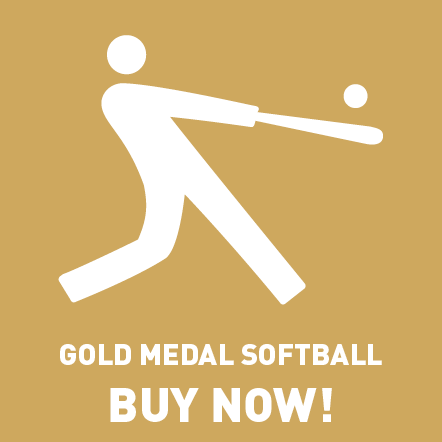 Photo advertising gold medal softball